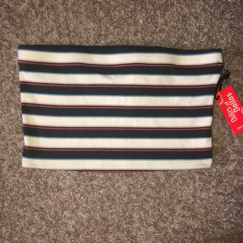 NWT ribbed stripe tube top